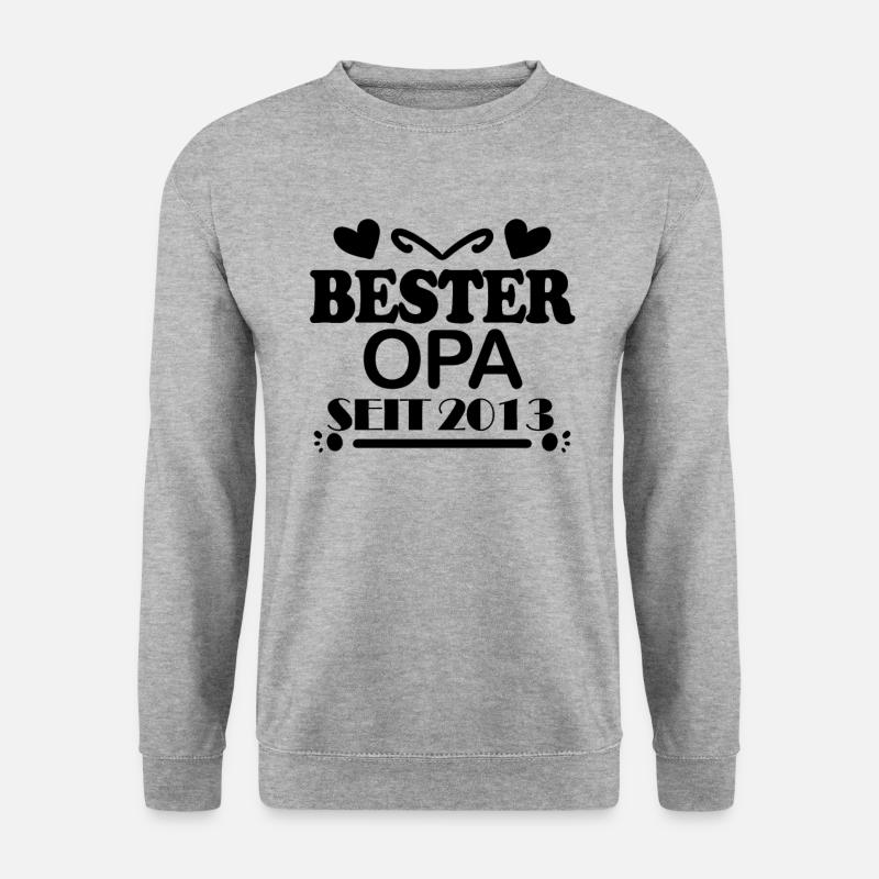 Bester Opa seit 2013 - Unisex Pullover - Weißgrau meliert