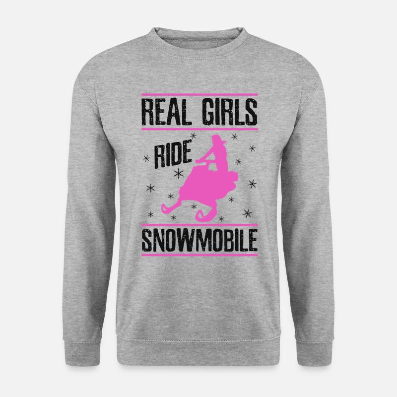 Echte Mädchen Fahren - Unisex Pullover - Weißgrau meliert