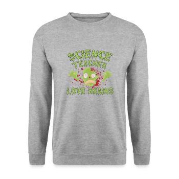 Science teachers love brains - Unisex Sweatshirt - salt & pepper - Front - Alina (178cm) & Michal (187cm)