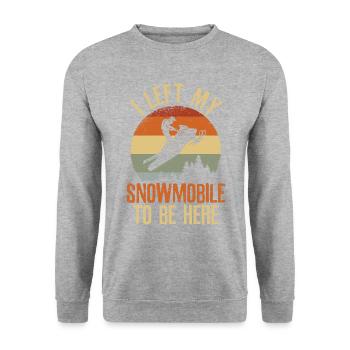 J’ai quitté ma motoneige - Sweat-shirt Unisexe - gris chiné - Devant - Alina (178cm) & Michal (187cm)