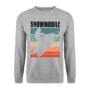 Vintage Snowmobile Snowmobile - Unisex Sweatshirt - salt & pepper - Front - Alina (178cm) & Michal (187cm)