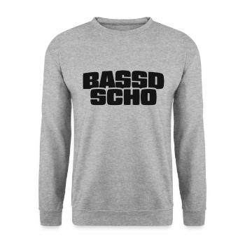 Bassd scho - Franken fränkisch fränggisch Geschenk - Unisex Pullover - Weißgrau meliert - Vorne - Alina (178cm) & Michal (187cm)