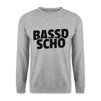 Bassd scho - Franken fränkisch fränggisch Geschenk - Unisex Pullover - Weißgrau meliert - Vorne - Alina (178cm) & Michal (187cm)