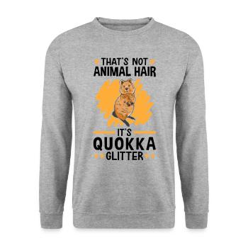 Das ist Quokka Glitzer australisches Beuteltier - Unisex Pullover - Weißgrau meliert - Vorne - Alina (178cm) & Michal (187cm)