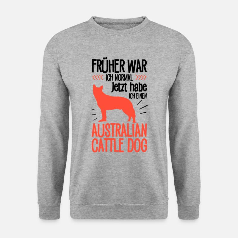 Australian Cattle Dog früher normal Treibhund - Unisex Pullover - Weißgrau meliert