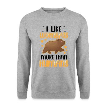 Wombat ressemble plus à un marsupial australien - Sweat-shirt Unisexe - gris chiné - Devant - Alina (178cm) & Michal (187cm)