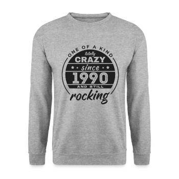Unique en son genre totalement fou depuis 1990 Rocking - Sweat-shirt Unisexe - gris chiné - Devant - Alina (178cm) & Michal (187cm)