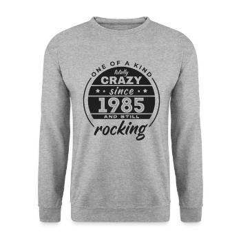 Unique en son genre totalement fou depuis 1985 Rocking - Sweat-shirt Unisexe - gris chiné - Devant - Alina (178cm) & Michal (187cm)