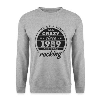 Unique en son genre totalement fou depuis 1989 Rocking - Sweat-shirt Unisexe - gris chiné - Devant - Alina (178cm) & Michal (187cm)