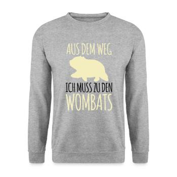 Muss zu den Wombats Australien Beuteltier - Unisex Pullover - Weißgrau meliert - Vorne - Alina (178cm) & Michal (187cm)
