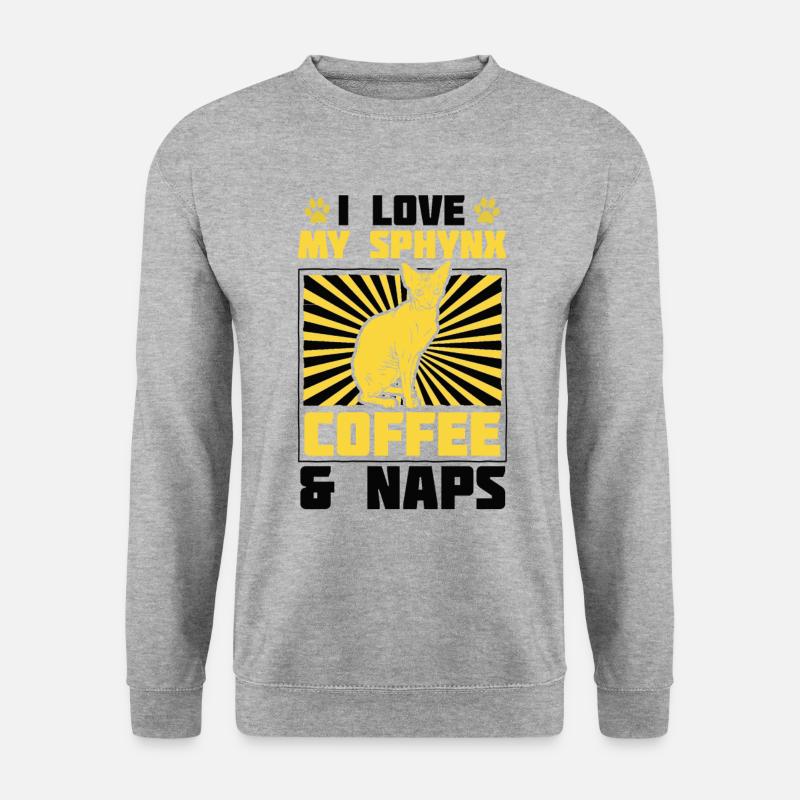 Sphynx-kaffee Und - Unisex Pullover - Weißgrau meliert