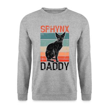Sphynx-vati-kätzchen-haustier-besitzer-vintage - Unisex Pullover - Weißgrau meliert - Vorne - Alina (178cm) & Michal (187cm)