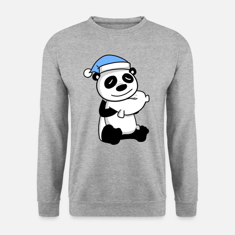 Panda - Unisex Pullover - Weißgrau meliert