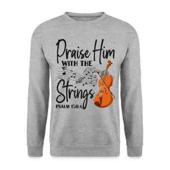 Violon Violoniste Bible Citation Foi - Sweat-shirt Unisexe - gris chiné - Devant - Alina (178cm) & Michal (187cm)