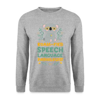 Speech Therapist Therapy Assistant - Unisex Sweatshirt - salt & pepper - Front - Alina (178cm) & Michal (187cm)