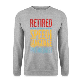 Speech Therapist Therapy Assistant - Unisex Pullover - Weißgrau meliert - Vorne - Alina (178cm) & Michal (187cm)