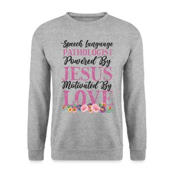 Speech Therapist Therapy Assistant - Unisex Pullover - Weißgrau meliert - Vorne - Alina (178cm) & Michal (187cm)
