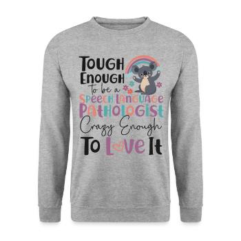 Speech Therapist Therapy Assistant - Unisex Pullover - Weißgrau meliert - Vorne - Alina (178cm) & Michal (187cm)