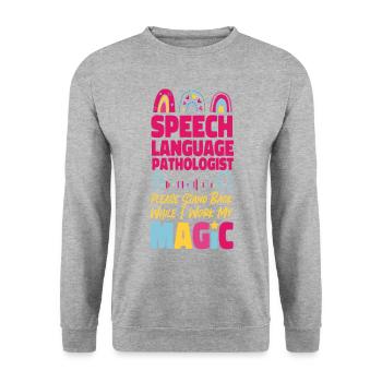 Speech Therapist Therapy Assistant - Unisex Sweatshirt - salt & pepper - Front - Alina (178cm) & Michal (187cm)