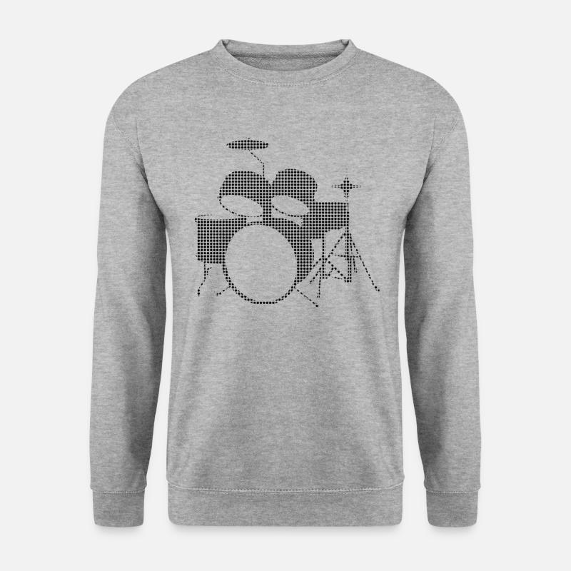 Schlagzeug - Unisex Pullover - Weißgrau meliert