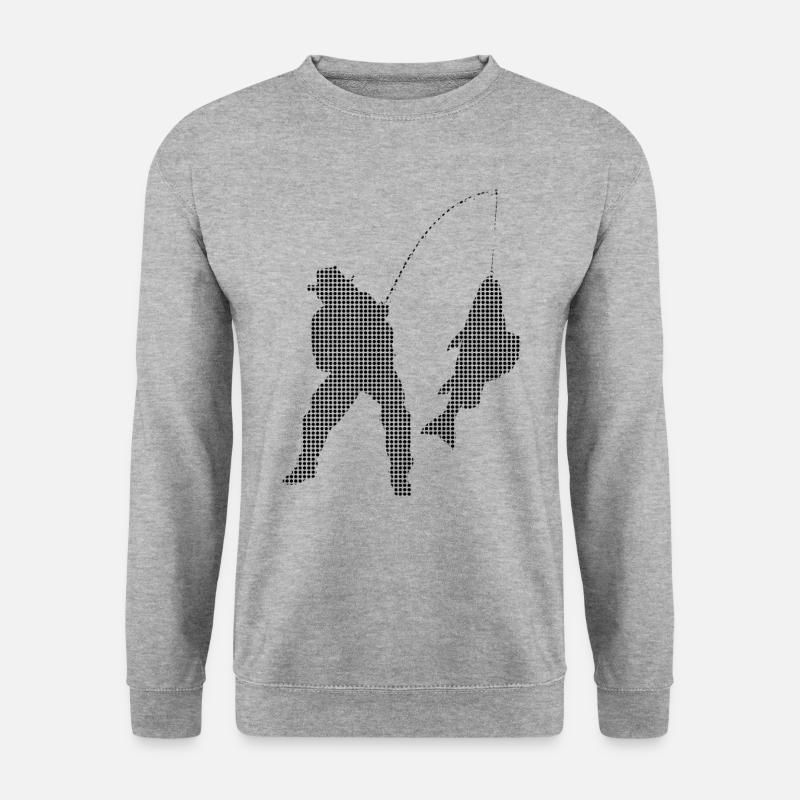 Angeln - Unisex Pullover - Weißgrau meliert