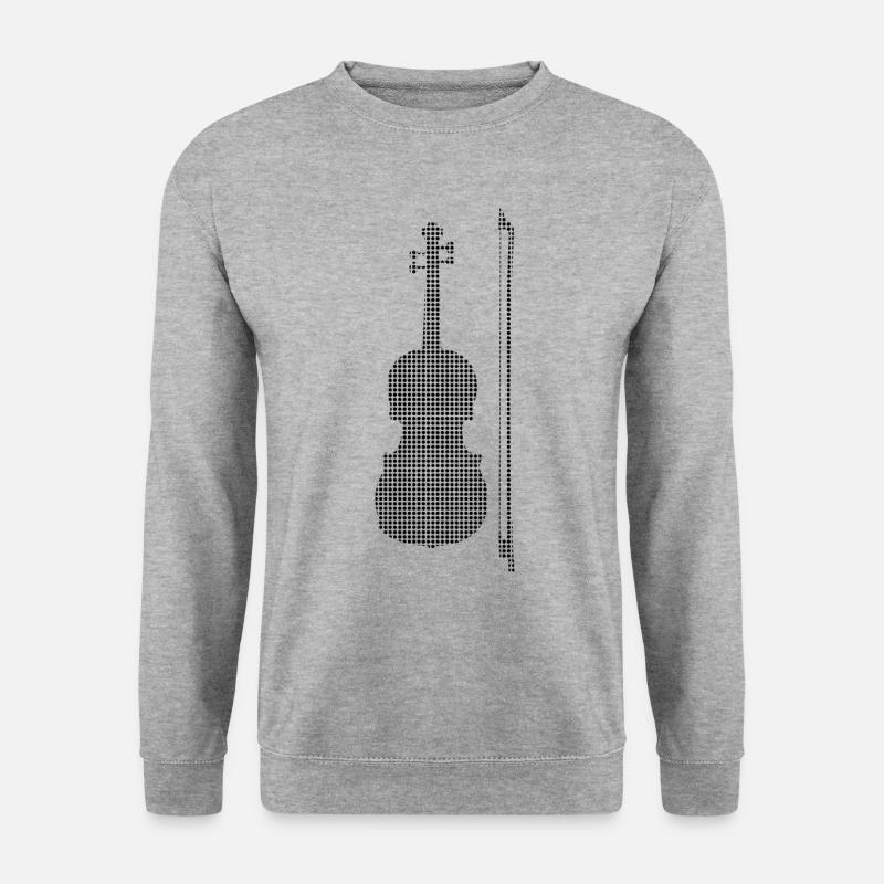 Geige - Unisex Pullover - Weißgrau meliert