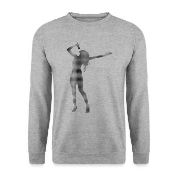 Singen - Unisex Pullover - Weißgrau meliert - Vorne - Alina (178cm) & Michal (187cm)