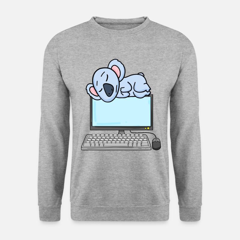 Koala Computer Nerd Programmierer Geschenk - Unisex Pullover - Weißgrau meliert