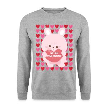 SOIS MA VALENTINE - Sweat-shirt Unisexe - gris chiné - Devant - Alina (178cm) & Michal (187cm)