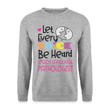 Speech Therapist Therapy Assistant - Unisex Pullover - Weißgrau meliert - Vorne - Alina (178cm) & Michal (187cm)