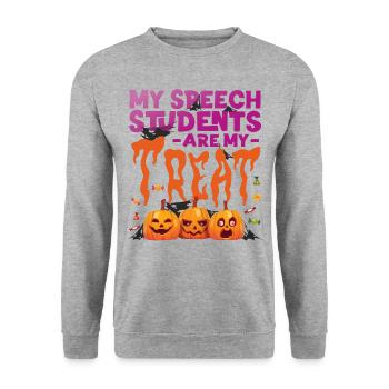 Speech Therapist Therapy Assistant - Unisex Pullover - Weißgrau meliert - Vorne - Alina (178cm) & Michal (187cm)
