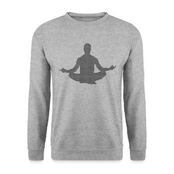 Meditation - Unisex Sweatshirt - salt & pepper - Front - Alina (178cm) & Michal (187cm)