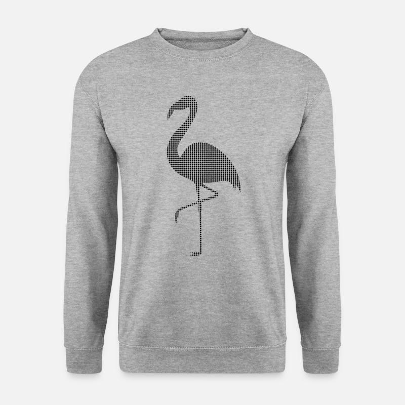 Flamingo - Unisex Pullover - Weißgrau meliert