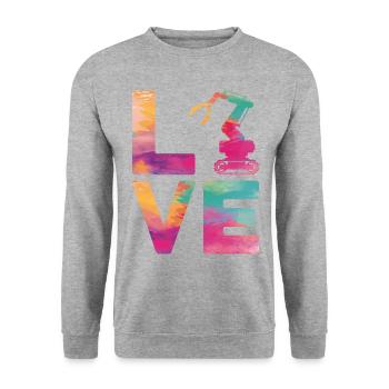 Robot Robotique Ingénieur Aquarelle - Sweat-shirt Unisexe - gris chiné - Devant - Alina (178cm) & Michal (187cm)