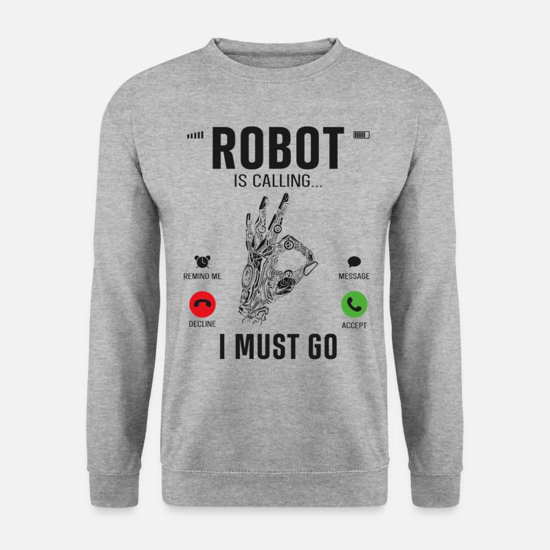 Robot Robotics Engineer Phone - Unisex Sweatshirt - salt & pepper