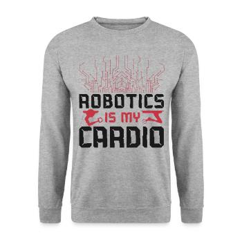Ingénieur Robotique Robot Vintage - Sweat-shirt Unisexe - gris chiné - Devant - Alina (178cm) & Michal (187cm)