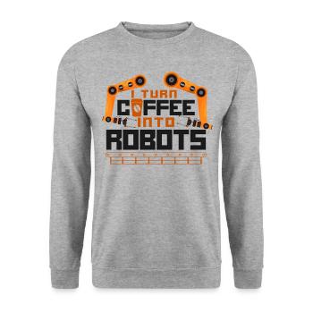Robot Robotics Engineer Coffee - Unisex Pullover - Weißgrau meliert - Vorne - Alina (178cm) & Michal (187cm)