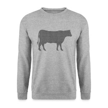 Cow - Unisex Sweatshirt - salt & pepper - Front - Alina (178cm) & Michal (187cm)