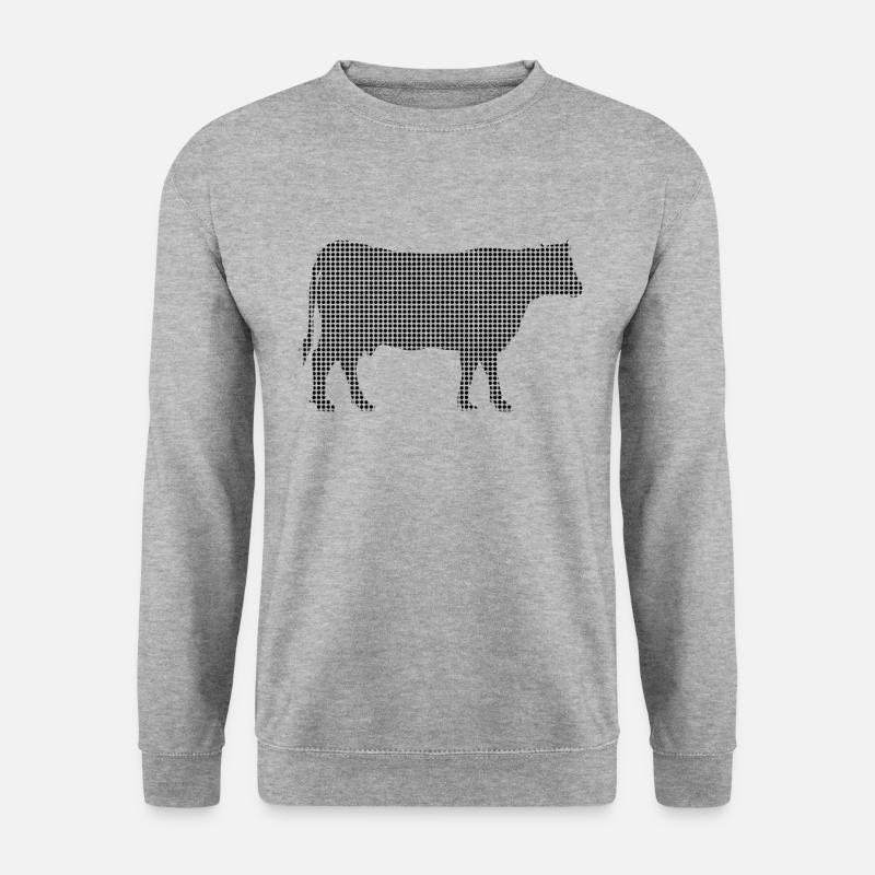 Kuh - Unisex Pullover - Weißgrau meliert