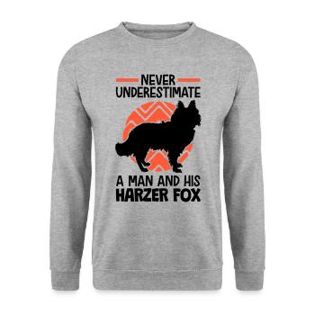 Harzer Fuchs nicht unterschätzen Hütehund - Unisex Pullover - Weißgrau meliert - Vorne - Alina (178cm) & Michal (187cm)