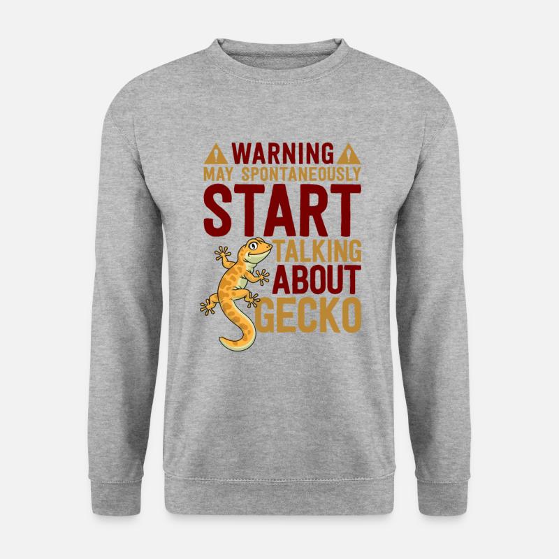 start talking about Gecko - Unisex Pullover - Weißgrau meliert