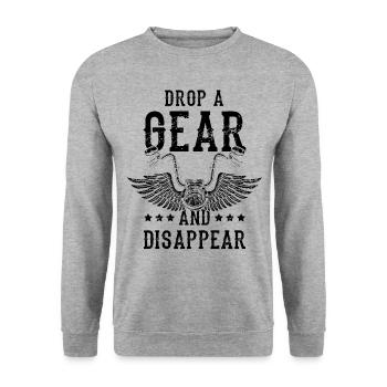 Drop A Gear And Dissapear Motorcycle Rider Motorbi - Unisex Pullover - Weißgrau meliert - Vorne - Alina (178cm) & Michal (187cm)