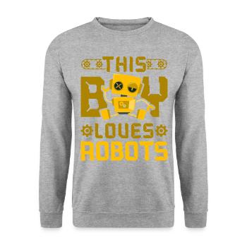 Robot Robotics Engineer Boy This - Unisex Sweatshirt - salt & pepper - Front - Alina (178cm) & Michal (187cm)