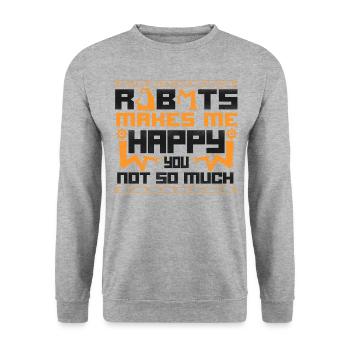 Ingénieur Robotique Robot Vintage - Sweat-shirt Unisexe - gris chiné - Devant - Alina (178cm) & Michal (187cm)