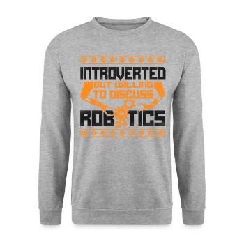 Robot Robotics Engineer Vintage - Unisex Sweatshirt - salt & pepper - Front - Alina (178cm) & Michal (187cm)