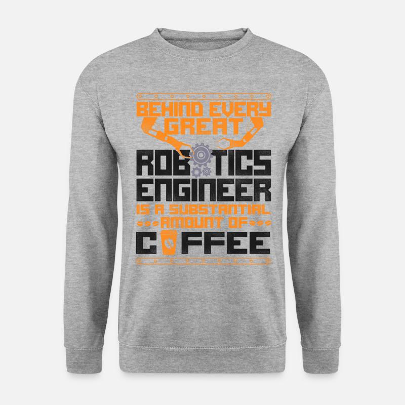 Robot Robotics Engineer Coffee - Unisex Pullover - Weißgrau meliert