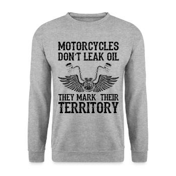 Motorcycles Don't Leak Oil They Mark Their Territo - Unisex Pullover - Weißgrau meliert - Vorne - Alina (178cm) & Michal (187cm)