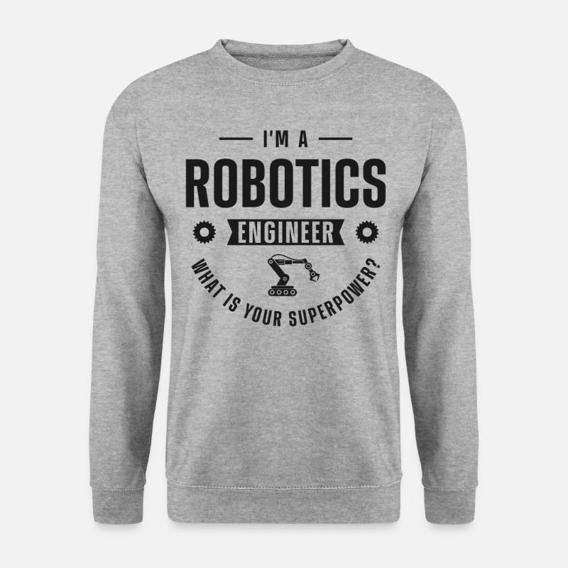 Robot Robotics Engineer I'm A - Unisex Pullover - Weißgrau meliert