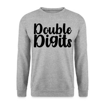 Cadeau d’anniversaire 10 ans, 10 ans, pour garçons et filles - Sweat-shirt Unisexe - gris chiné - Devant - Alina (178cm) & Michal (187cm)