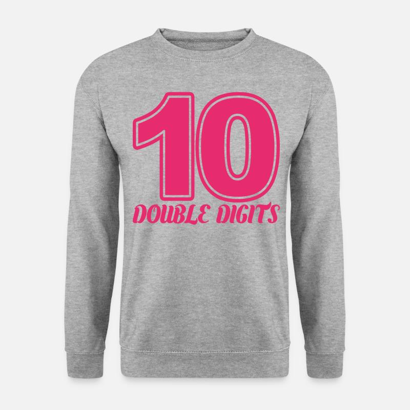 Geschenk zum 10. Geburtstag, 10 Jahre alt, für Jungen & Mädchen - Unisex Pullover - Weißgrau meliert